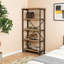 Fir Wood 4-Shelf Accent Bookcase