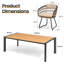 Ensemble repas pour 8 personnes en aluminium avec chaises en rotin et trou pour parasol-1431461670
