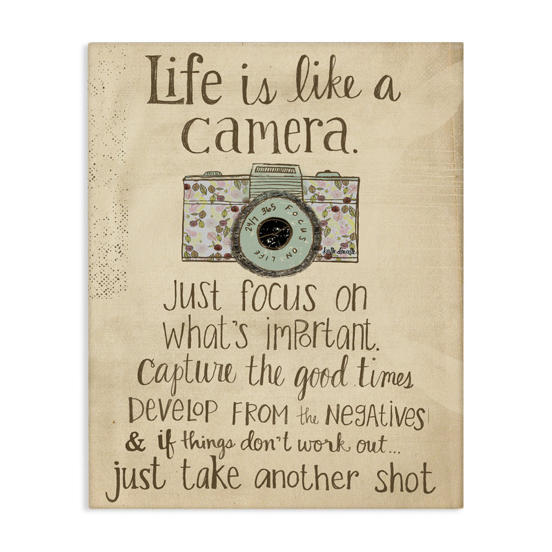 Life Is Like a Camera - Textual Art Print, 20" H x 16" W