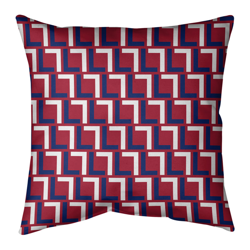 Housse de coussin New York, Rouge / mauve / bleu marine, 14 po x 14 po, Croisé en coton