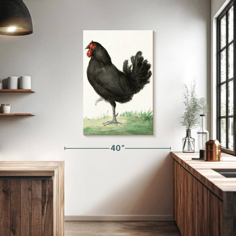 Brampt Standing Black Chicken, 39" H x 26" W