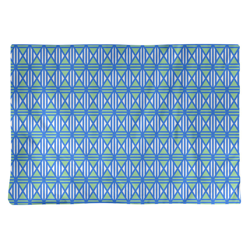 Napperon de 18 po à motif de losanges doublé classique, Bleu / vert / blanc