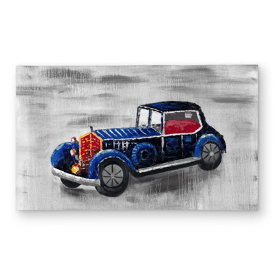 Vintage Blue Toy Car - Classic Blue Outdoor Area Rug for Decor