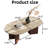 51.18'' Oval Travertine-Look Coffee Table with Walnut Legs, Wabi-Sabi Modern Accent Table for Living Room