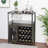 Wine Bar Rack Cabinet With Detachable Wine Rack, Bar Cabinet With Glass Holder, With Mesh Door-1650533985