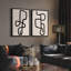 "Minimalist Black Line", reproduction d'art encadrée neutre, 2 pièces, art mural encadré-2047729660-2047729659