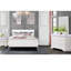 Lit double blanc avec DEL, - Style A Modern Vibe, fini, bois massif, profondeur de produit 56,58 po, largeur 84,55 po, hauteur 46,97 po, lit de 72,68 lb, éclairage à DEL, meubles, matériau en caoutchouc