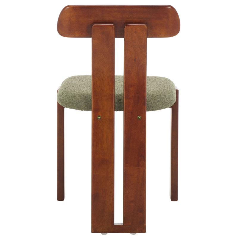Cayde Boucle Seat Dining Chair, Sage/Walnut