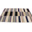 Tapis moderne multicolore rayé 5 x 8 touffeté à la main