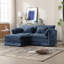Luxueux canapé en chenille avec siège double surdimensionné et accoudoirs amovibles pour un confort et un style ultimes
