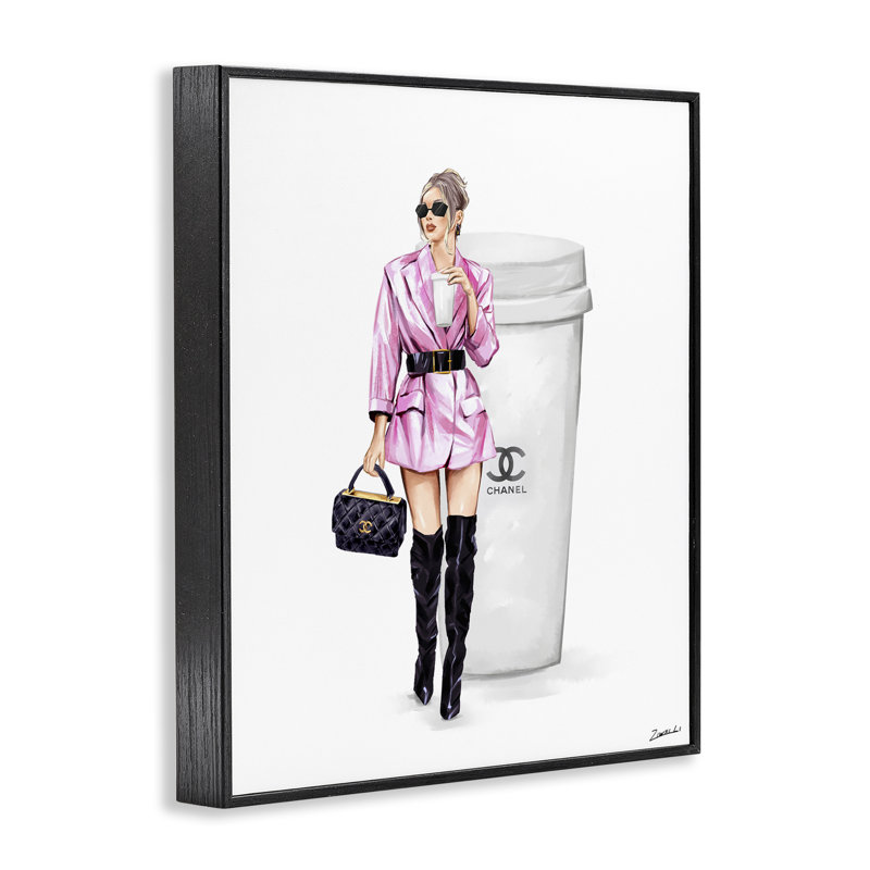 Art tendance fille avec estampe numérique par Ziwei Li, Giclée encadrée noir minuit, H 14 po x l 11 po