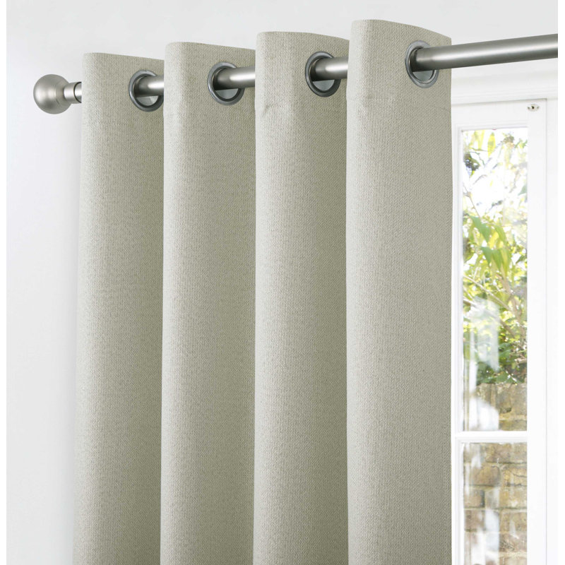 Aamia Blackout Curtain Pair, Cream, 274cm Width x 274cm Drop