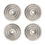 Antique Nickel Textured Round Aluminum Coaster Set with Felted Base and Stand (Set of 4)