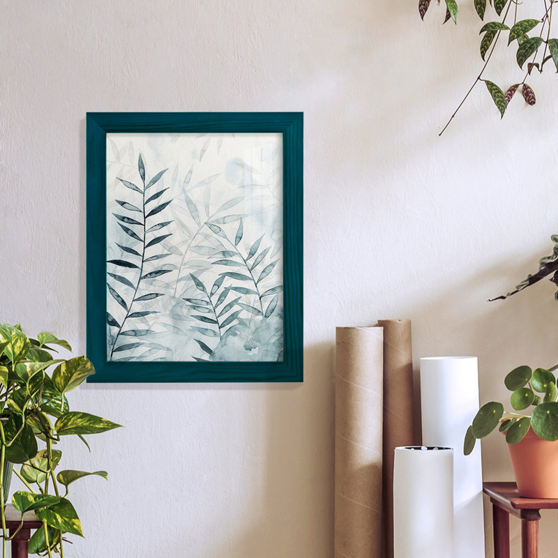 Bamboo Whisper I - Impression encadrée avec verre, H 11 po x l 9 po x P 1 po, Bleu