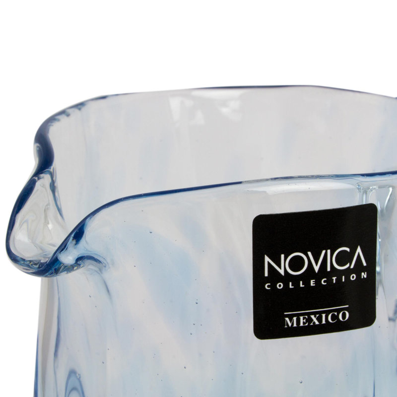 Verre soufflé artisanal artisanal 21 oz. Pichet, Bleu