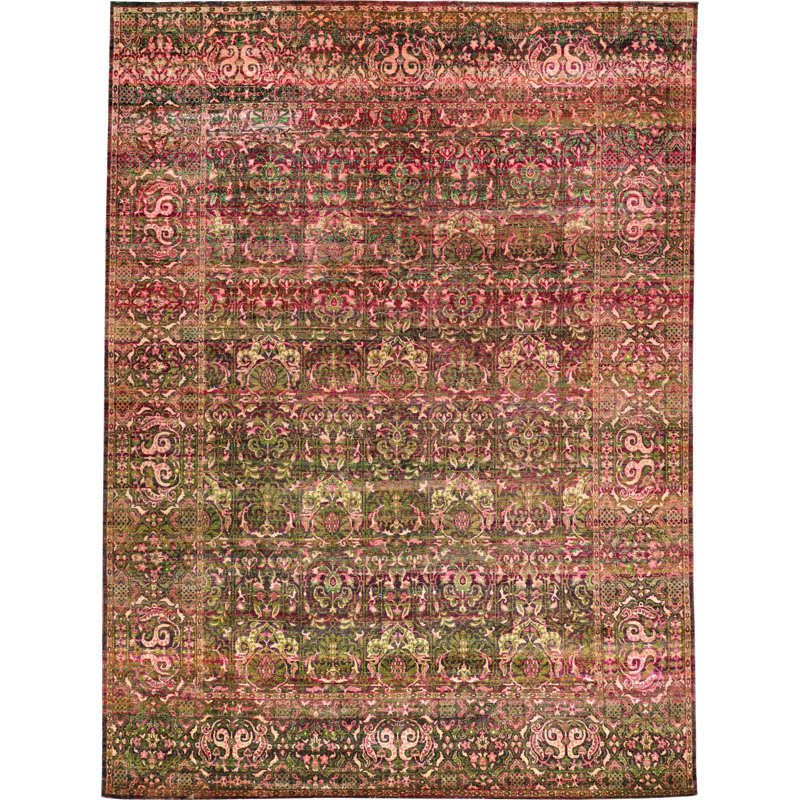 Pink Alchemy Traditional Silk Rug - 9' x 12'2"