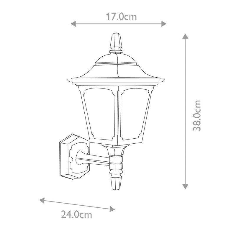 Raddison Outdoor Wall Lantern, Black