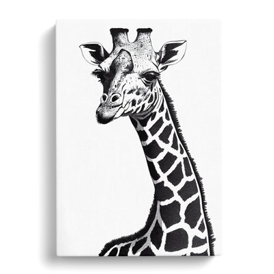 Monochrome Giraffe No.1 - Wrapped Canvas
