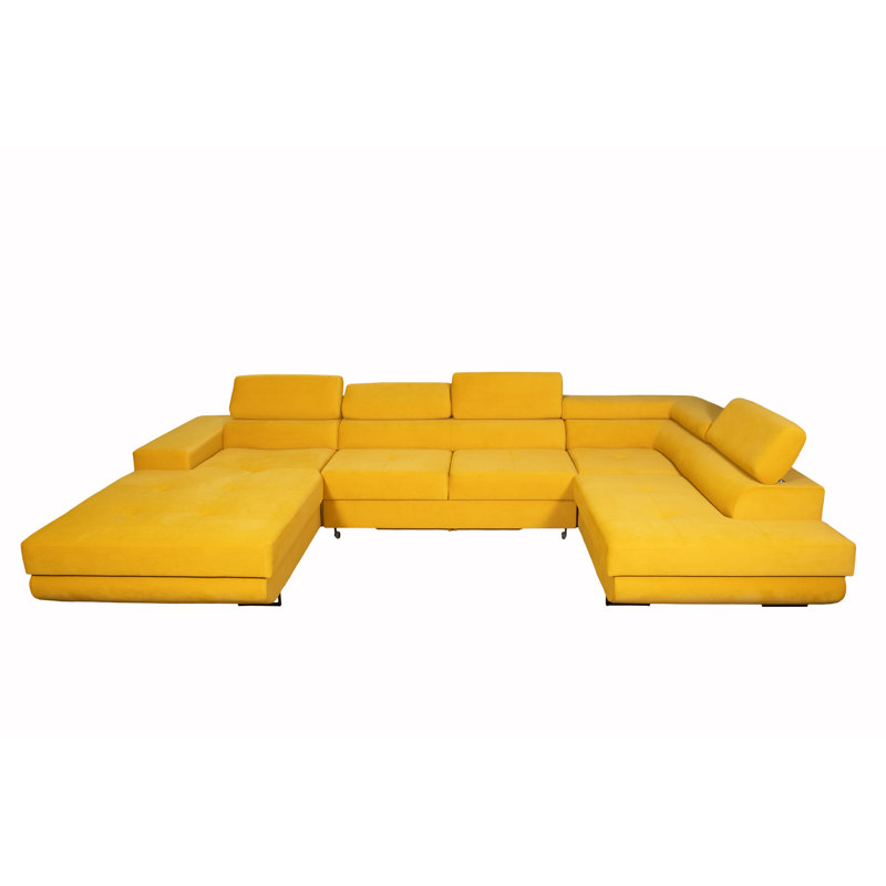 Anoceto 6 Seater Sofa Bed, Left Hand Facing, Yellow