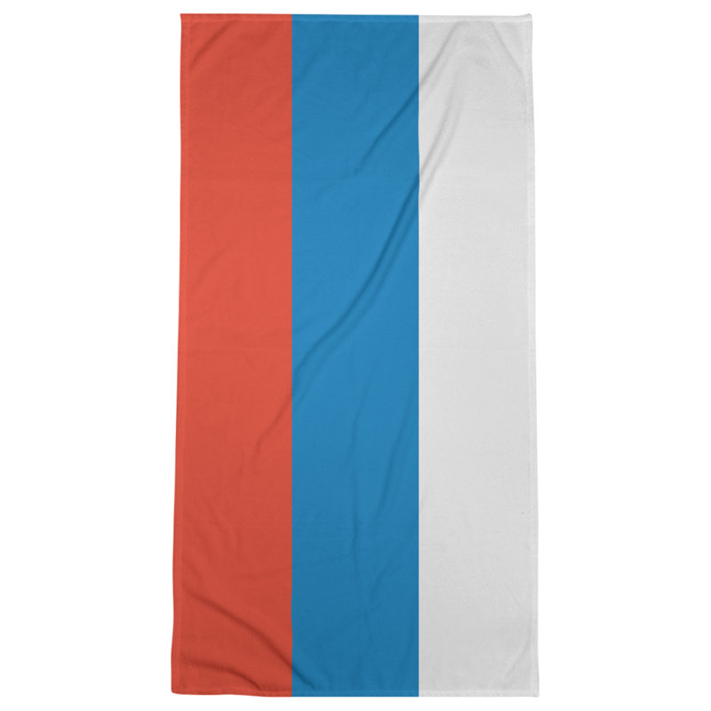 Lightweight Bath Towel, Orange/Blue/White