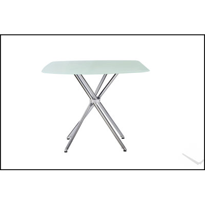 36-Inch Square Frosted Tempered Glass Dining Table, Stylish and Durable for Modern Compact Spaces