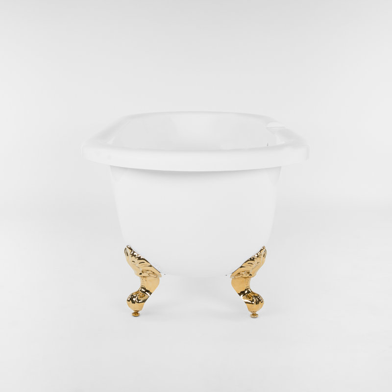Windsor 60.5'' x 30'' Soaking Acrylic Bathtub, Brass
