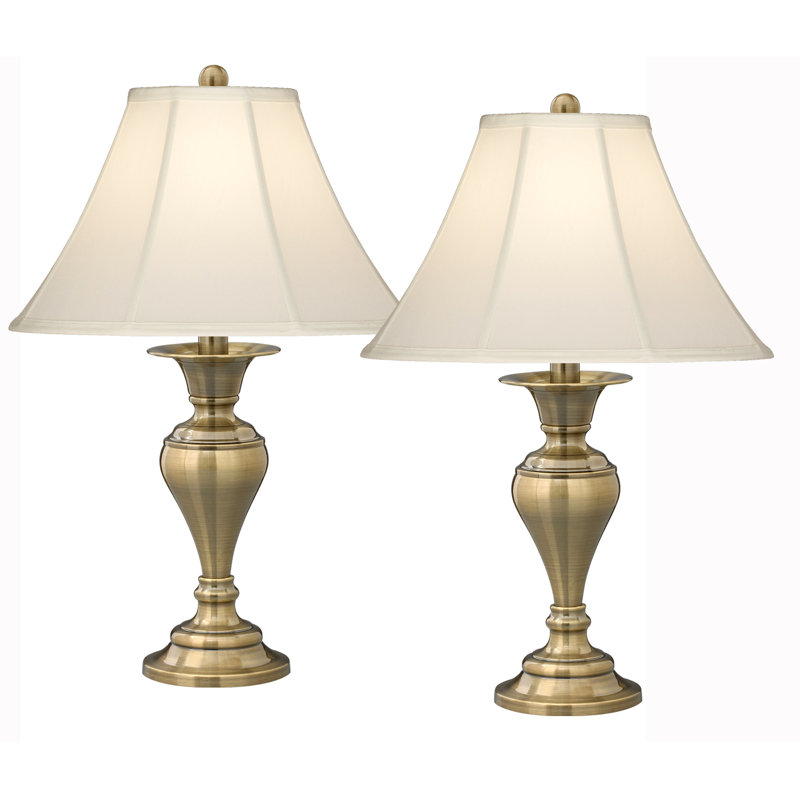 Dover 29" Satin Antique Brass Table Lamp, Eggshell