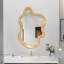 Miroir mural 33,46 "x 22,24" de forme irrégulière avec cadre en bois naturel