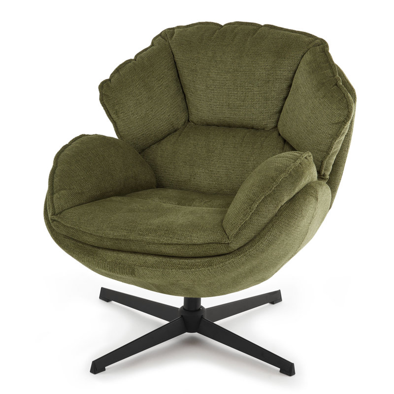 Upholstered Fabric Armchair, Green