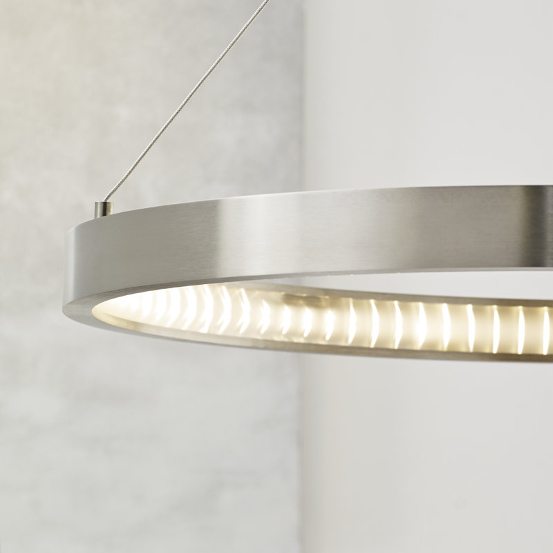 Bodiam 1 - Light LED Chandelier, Satin Nickel, 2" H x 30.4" W x 30.4" D
