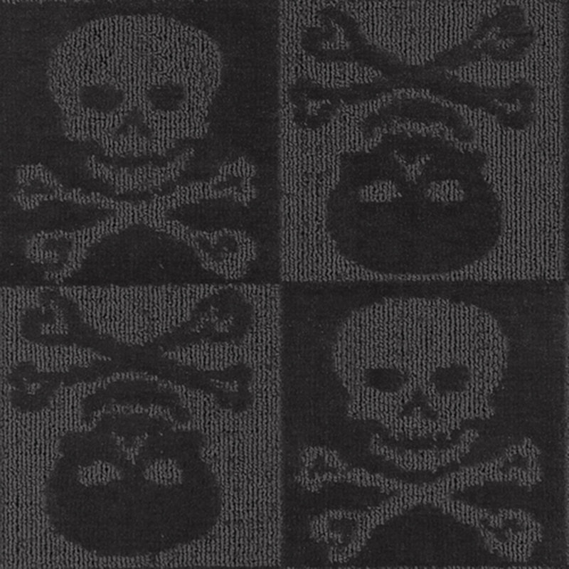 Tapis noir à motifs géométriques, Rectangle 5 pi x 7 pi