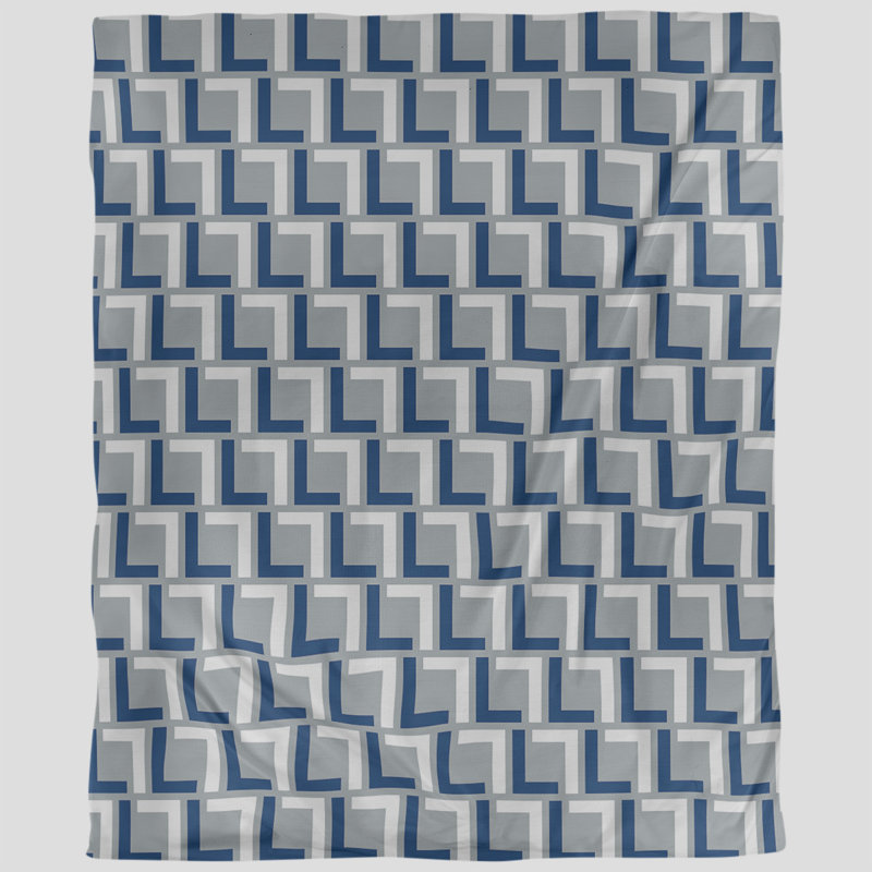 Housse de couette simple, Housse de couette pour grand lit, Polyester brossé, Gris / bleu / blanc