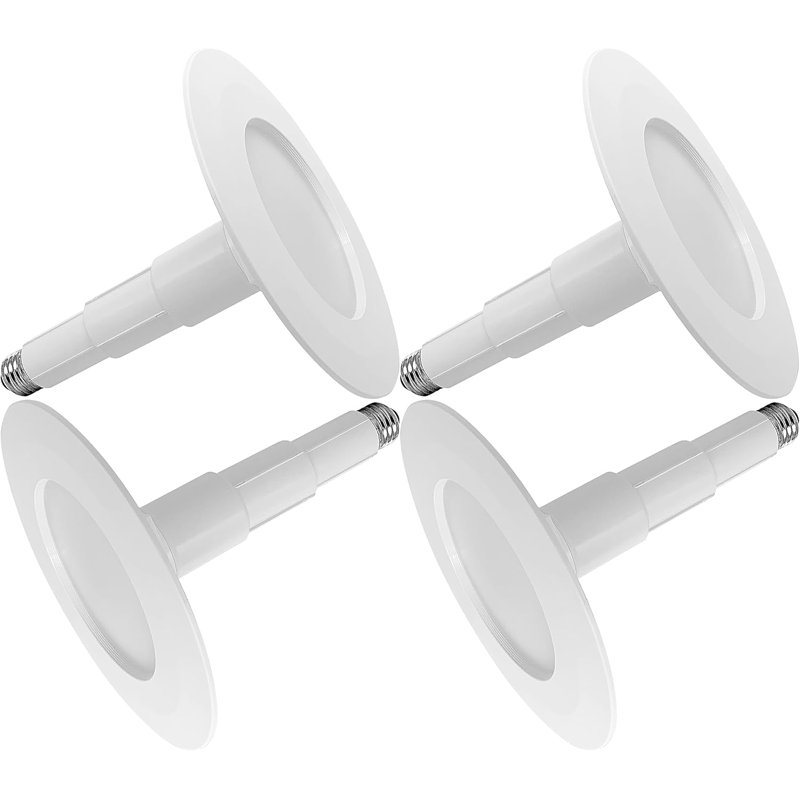 Set of 4 White Adjustable LED Retrofit Recessed Lights