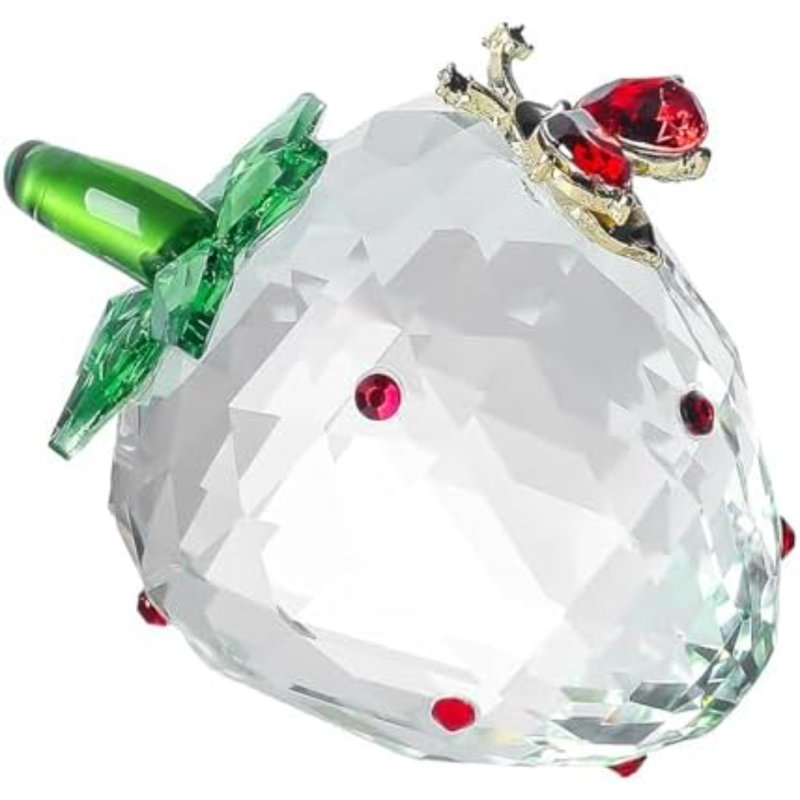 Cristal fraise avec abeille Figurines de collection presse-papier verre Figurine de table centre de table ornements décorations pour la maison