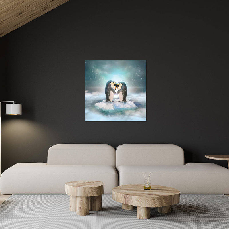 " Penguin Couple " by Soaring Anchor Designs, 24" H x 24" W x 0.25" D