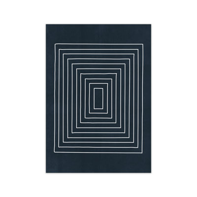 Mid Century Modern Blue B - No Frame Print