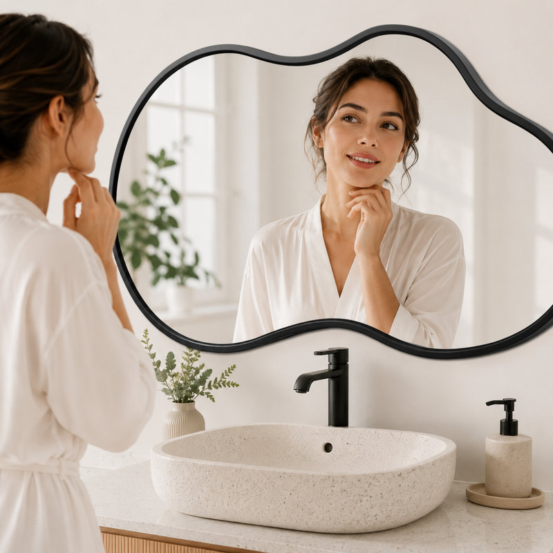 Miroir de salle de bain asymétrique, 40" H x 24" W