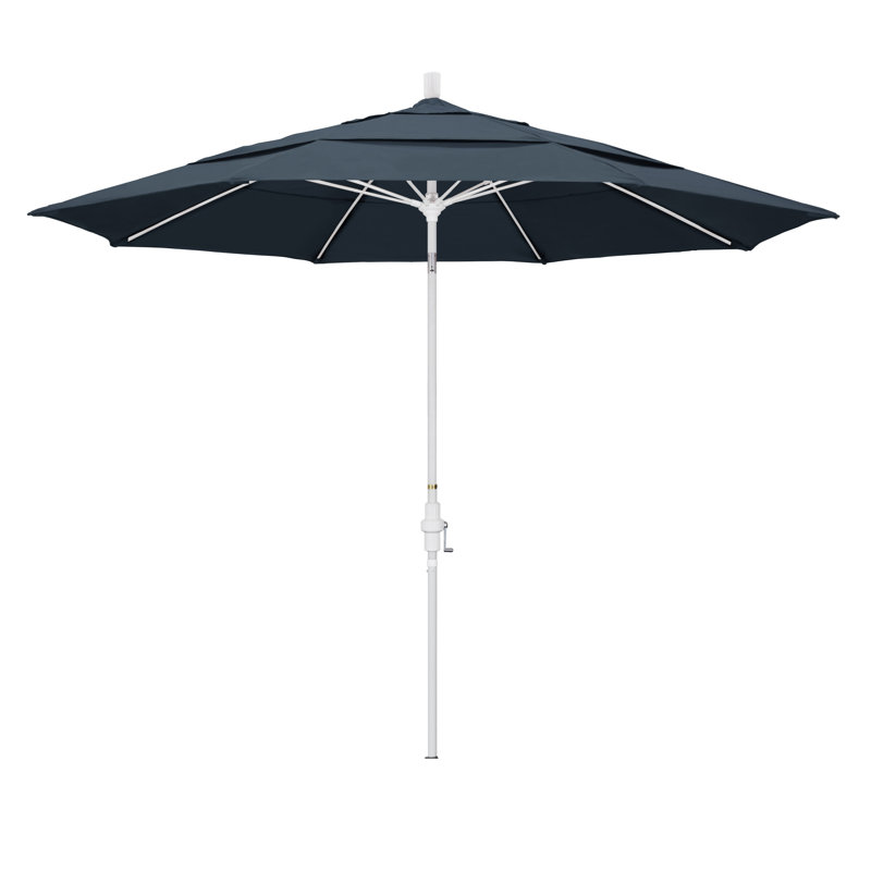 Parasol de marché 11 pi Leiker, Toile performance saphir, Blanc mat