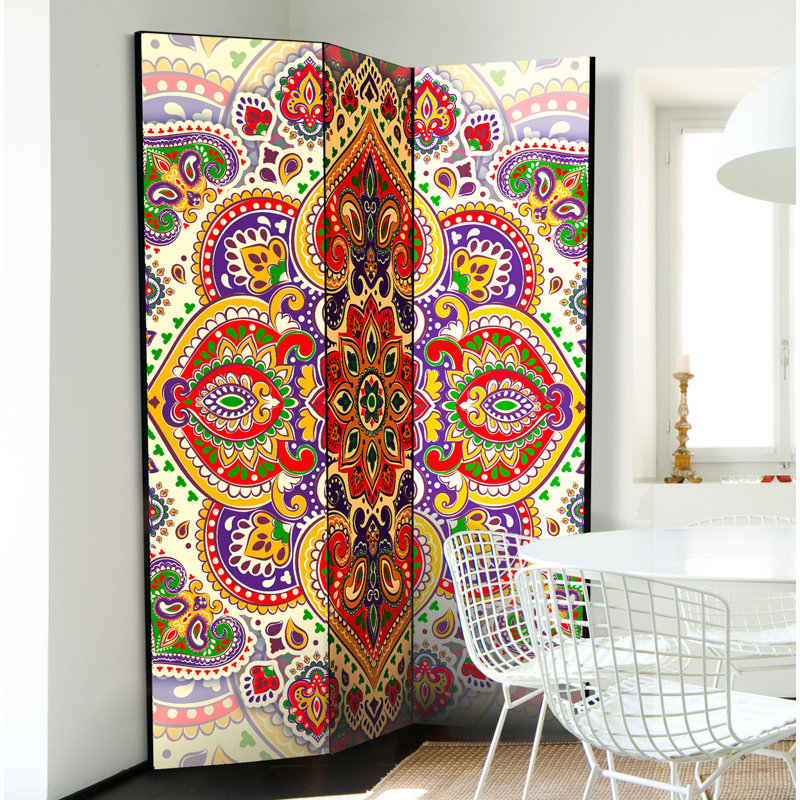 Majorelle Solid Wood Folding Room Divider, 3
