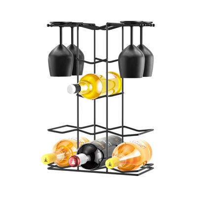Wine Racks Countertop Metal Countertop Wine Bottle Racks Stand For 79 Bottles And 4 Glasses