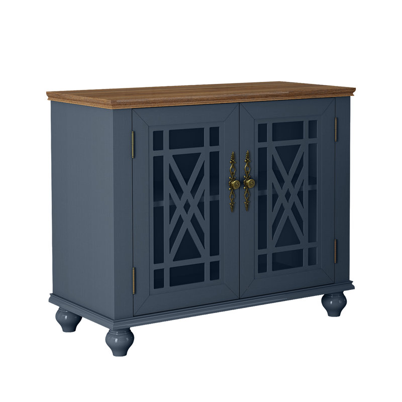 Angelith 38'' Sideboard, Navy/Natural
