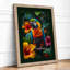 Parrot Among Blooms Tropical - Framed Print-1715998700-1715998689