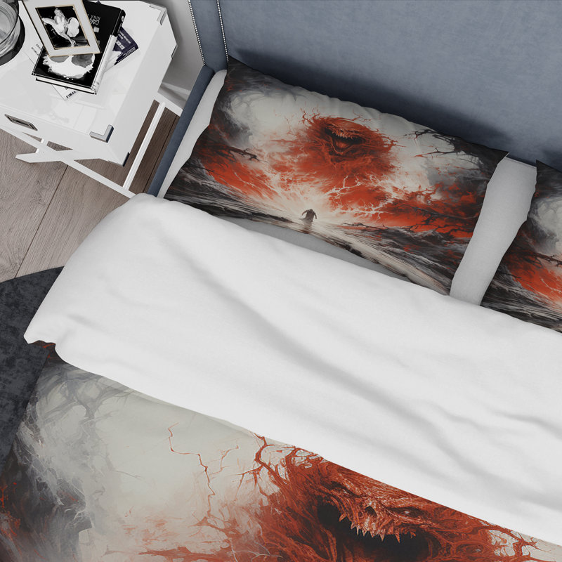 Ensemble de housse de couette Red Scarlet Villainy Unleashed Deamon - Abstract Collages