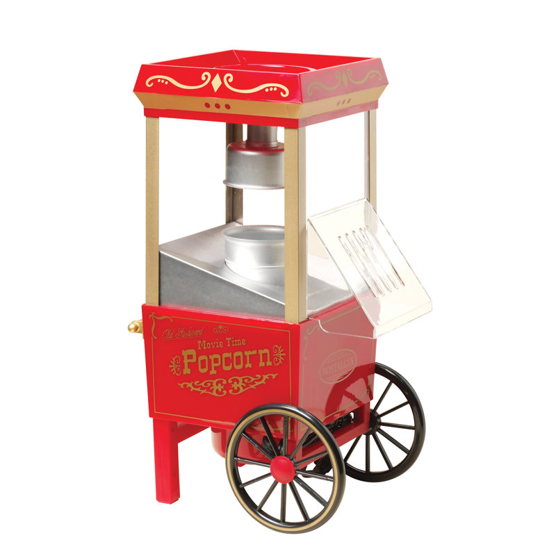 Nostalgia Vintage Healthy Hot-Air Tabletop Popcorn Maker, Makes 12 Cups of Popcorn, With Kernel Measuring Cup, Oil Free, Perfect for Birthday Parties, Movie Nights