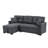 76.5" Linen Blend Upholstered Sectional With Pull-Out Bed And Chaise Storage-1301479769