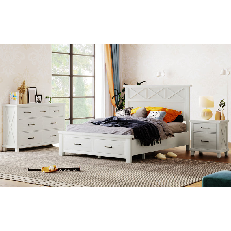 Piece Bedroom Set, White, Queen