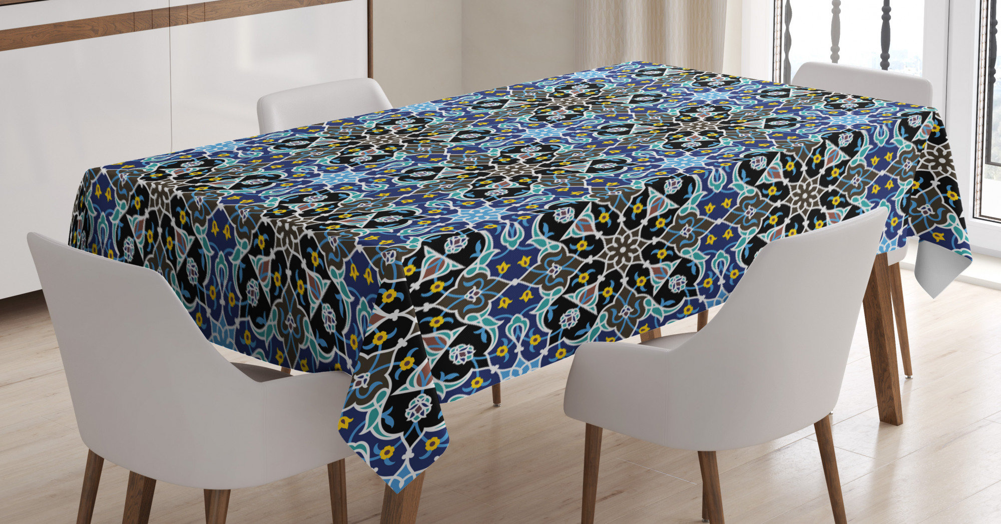 East Urban Home Moroccan Dining Room Kitchen Tablecloth | Wayfair, image size:2000x1047