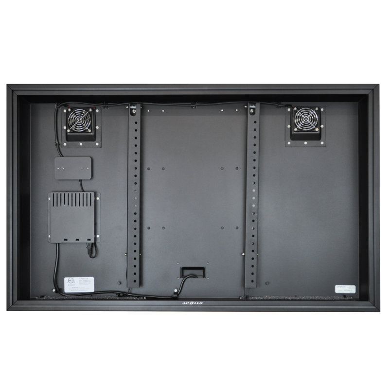 Black Aluminum and Glass Outdoor TV Enclosure for 39"-42" Displays