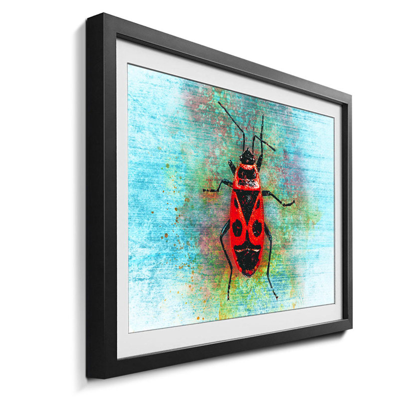 Streetart Firebug - Single Picture Frame Print, 64cm H x 84cm W x 2.2cm D
