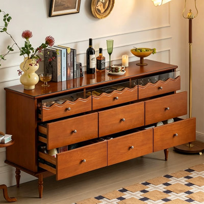 Tall Glass Light Luxury Buffet Table